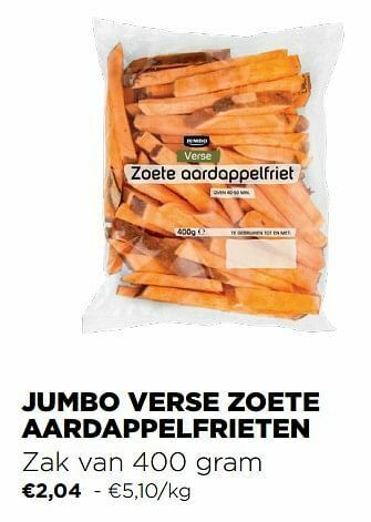 Jumbo Jumbo verse zoete aardappelfrieten aanbieding