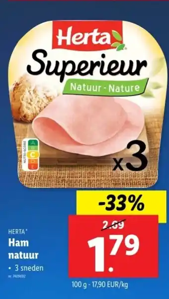 Lidl Herta ham natuur aanbieding