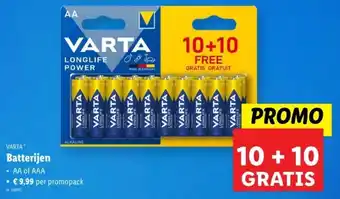 Lidl Varta batterijen aanbieding