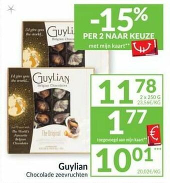 Intermarché Guylian chocolade zeevruchten aanbieding
