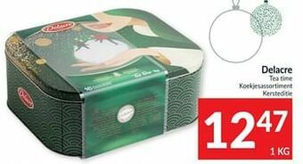 Intermarché Delacre tea time koekjesassortiment kersteditie aanbieding