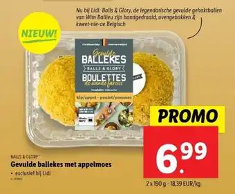 Lidl Balls & glory gevulde ballekes met appelmoes aanbieding