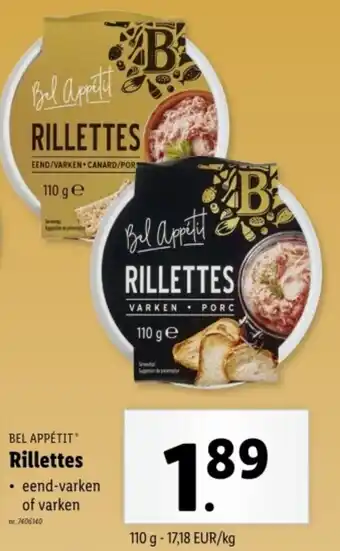 Lidl Bel appétit rillettes aanbieding