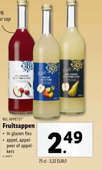 Lidl Bel appétit fruitsappen aanbieding