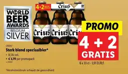 Lidl Crius sterk blond speciaalbier aanbieding