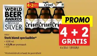 Lidl Crius sterk blond speciaalbier aanbieding