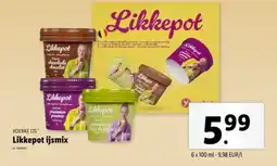 Lidl Voerke ijs likkepot ijsmix aanbieding