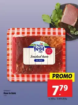 Lidl Alpenfest ham in blok aanbieding