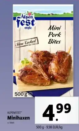 Lidl Alpenfest minihaxen aanbieding