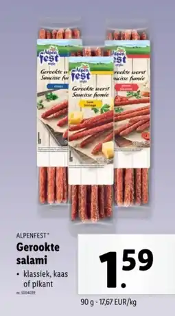 Lidl Alpenfest gerookte salami aanbieding