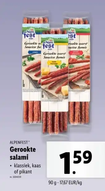 Lidl Alpenfest gerookte salami aanbieding