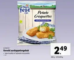 Lidl Alpenfest gevuld aardappelengebak aanbieding