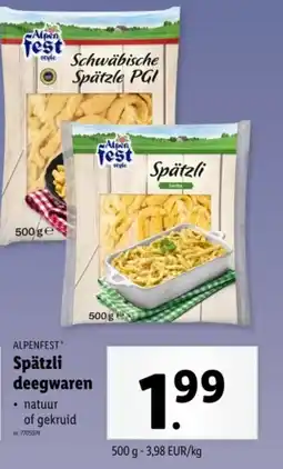 Lidl Alpenfest spätzli deegwaren aanbieding