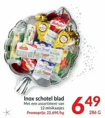 Intermarché Inox schotel blad met een assortiment van 12 minikaasjes aanbieding