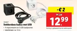 Lidl Tronic stekkerdoos kubus met USB aanbieding