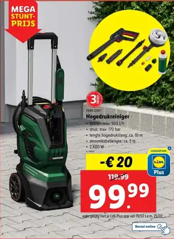 Lidl Parkside hogedrukreiniger aanbieding