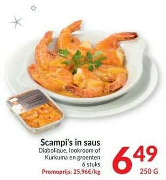 Intermarché Scampi`s in saus diabolique lookroom of kurkuma en groenten aanbieding