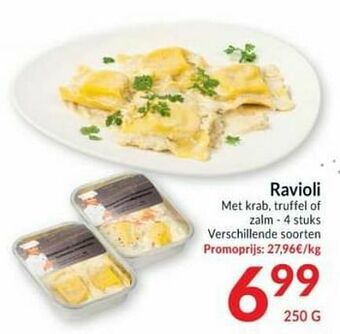 Intermarché Ravioli met krab truffel of zalm aanbieding