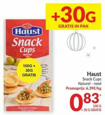 Haust snack cups naturel - rond