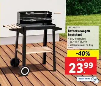 Lidl Grillmeister barbecuewagen houtskool aanbieding