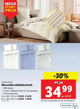 Lidl Livarno home mousseline dekbedovertrek aanbieding