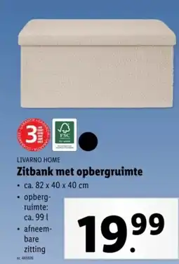 Lidl Livarno home zitbank met opbergruimte aanbieding