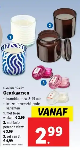 Lidl Livarno home geurkaarsen aanbieding