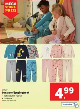 Lidl Lupilu sweater of joggingbroek aanbieding