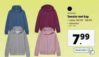 Lidl Pepperts sweater met kap aanbieding