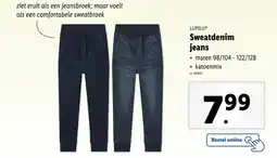 Lidl Lupilu sweatdenim jeans aanbieding