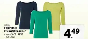 Lidl Esmara T-shirt met driekwartsmouwen aanbieding