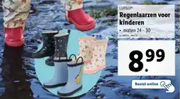 Lidl Lupilu regenlaarzen voor kinderen aanbieding