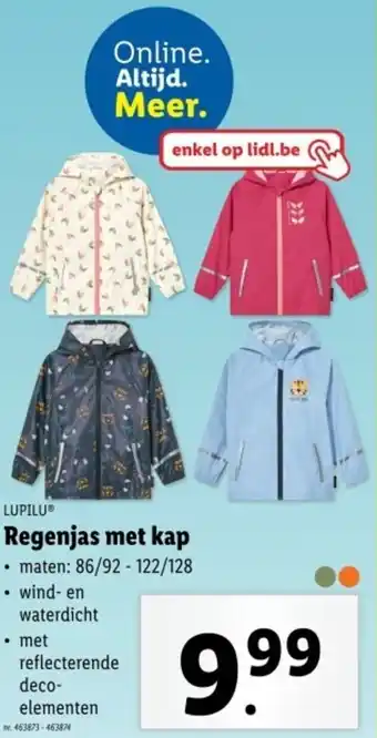 Lidl Lupilu regenjas met kap aanbieding