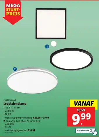 Lidl Livarno home ledplafondlamp aanbieding