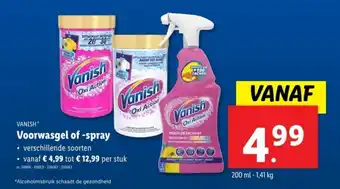 Lidl Vanish voorwasgel of spray aanbieding