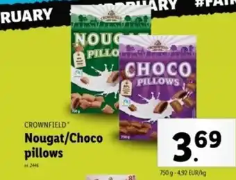 Lidl Crownfield nougat choco pillows aanbieding