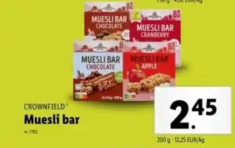 Lidl Crownfield muesli bar aanbieding