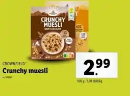 Lidl Crownfield crunchy muesli aanbieding