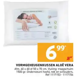 Trafic Vormgeheugenkussen aloë vera aanbieding