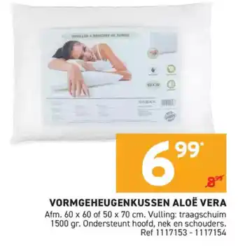 Trafic Vormgeheugenkussen aloë vera aanbieding