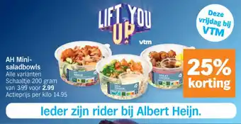 Albert Heijn AH mini saladbowls aanbieding