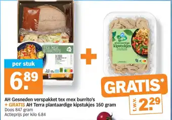 Albert Heijn AH Gesneden verspakket tex mex burrito's aanbieding