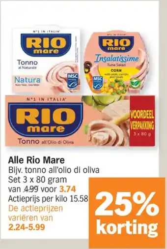 Albert Heijn Alle Rio Mare aanbieding