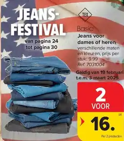 Carrefour Jeans voor dames of heren aanbieding