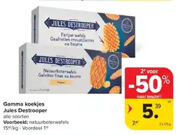 Carrefour Gamma koekjes Jules Destrooper aanbieding