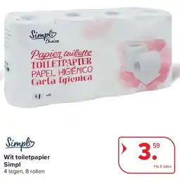 Carrefour Wit toiletpapier Simpl aanbieding