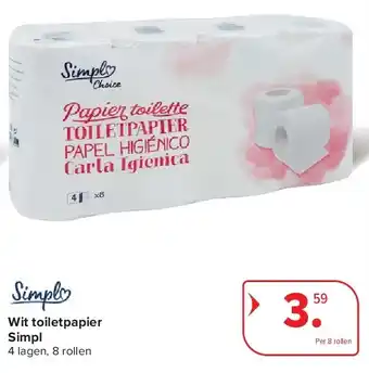 Carrefour Wit toiletpapier Simpl aanbieding