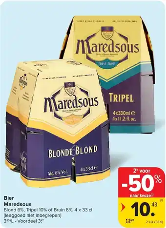 Carrefour Bier Maredsous aanbieding