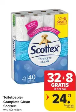 Carrefour Toiletpapier Complete Clean Scottex aanbieding