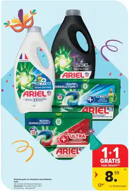 Carrefour Gamma pods en vloeibare wasmiddelen Ariel aanbieding